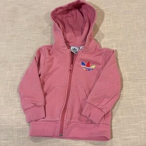 Adidas Kids Hoodie in Pink with Multicolor Logo